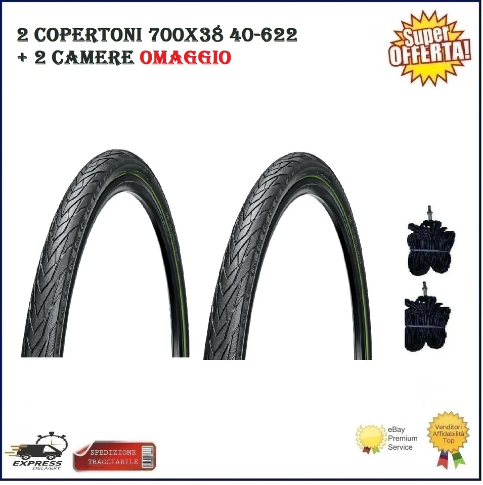 CHAOYANG 2 Copertoni 700x38 40-622 Kestrel + 2 Camere Bici E-Bike City Gomme Bicicletta
