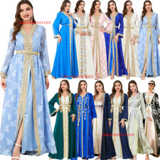 Two Piece Muslim Ramadan Party Gown Dubai Abaya Kaftan Caftan Maxi Dress Morocco