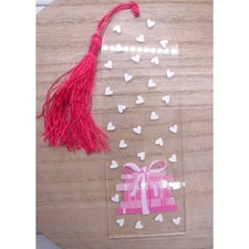 Bookmark Pink & White w/ Hearts
