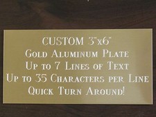 Custom Engraved Plate ALUMINUM 3"x6" Custom Name Plate Plaque Art Label Tag Gift
