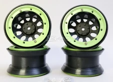 2.2  Truck Rims Wheels Rock CRAWLER  Beadlock Wheels  -Set Of 4- GREEN