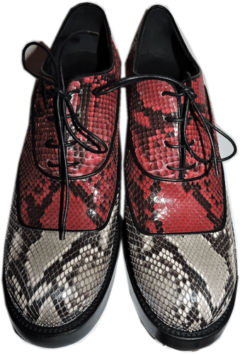 $1500 Miu Miu By Prada Oxford Platform Python Loafers  Shoes  39.5 Moccasins - Picture 2 of 6