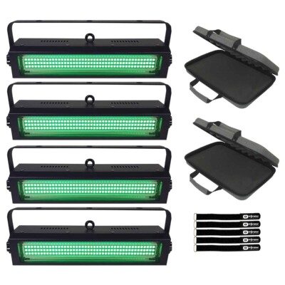 Blizzard Lighting MAX L RGB Strobe/Blinder/Wash Effect Lights 4 Pack w Case