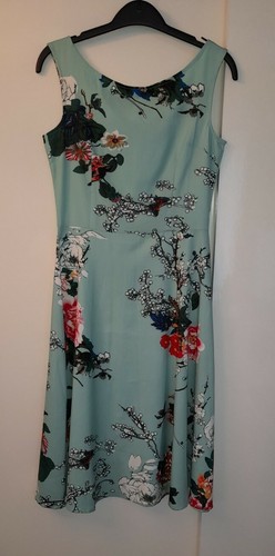 X-L-G Ladies Mint Green Floral Sleeveless Dress Size XS - Picture 2 of 9