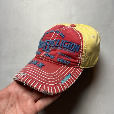 Vintage True Religion Rare XXX distressed trucker baseball Hat Cap