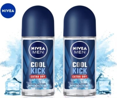 2 Pcs Nivea Deo Men Cool Kick Roll On 48 Hours Anti- perspirants