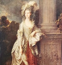 1915 The Honorable Mrs Graham Art Plate Linen Print Thomas Gainsborough DWWW11