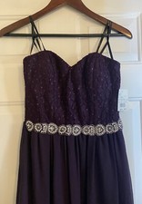 Speechless Strapless Lace Top Maxi Dress Women’s Jr’s Size 7 Chiffon Bodice