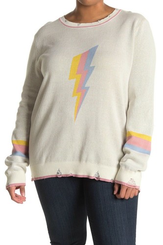 Fate Cream Distressed Lightning Bolt 