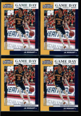 LOT (4) JA MORANT 2019 CONTENDERS DRAFT PICKS #2 GAME DAY TICKET