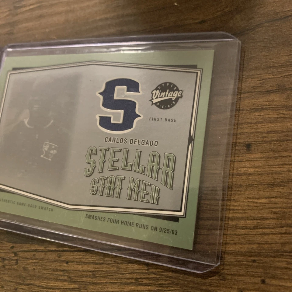 2004 Upper Deck Vintage Carlos Delgado Game Jersey Card In Top Loader - Image 2 of 3