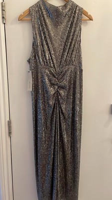 jigsaw silver dress Womens Jigsaw Silver Metallic Sequin Skirt M (US 8-10)