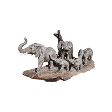 Vtg Classic Wildlife Collection 6 Elephant Family Resin Figurine