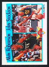 1991 NBA Hoops Basketball - League Leaders - #310 Steals - Robertson / Stockton