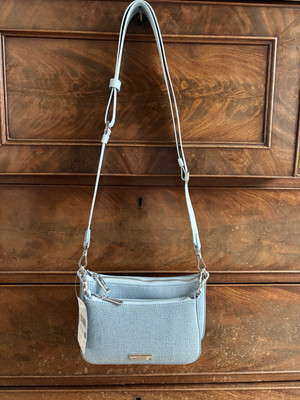 NWT KATE SPADE DUET STUDDED PALE BLUE DENIM XBODY PURSE KK265