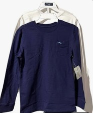 Tommy Bahama Boy's Tops 2 Pack Pocket T- Shirts Navy White Size S 7/8 