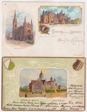 2  LITHO   Gruss aus   LEIPZIG      1899  und  1902