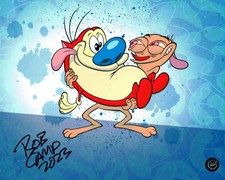 Bob Camp Autographed Ren & Stimpy 8x10 in Black Sharpie