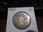 1954 - Canada Silver Half Dollar - Canadian 50 cent coin
