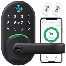 Smart Door Handle Lock with Keypad: Fingerprint Smart Knob - Keyless Entry Di...