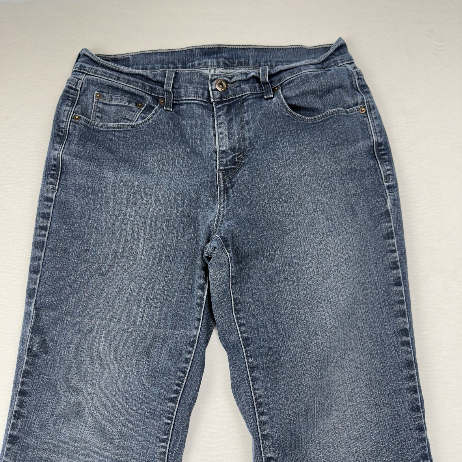 Levi's 505 Straight Leg Women's Size 6L 28x34 Cropped Jeans Dark Wash Raw Hem thumbnail 2