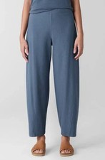 Eileen Fisher Pima Cotton Stretch Jersey Lantern Pant, Color Ocean, Size Medium