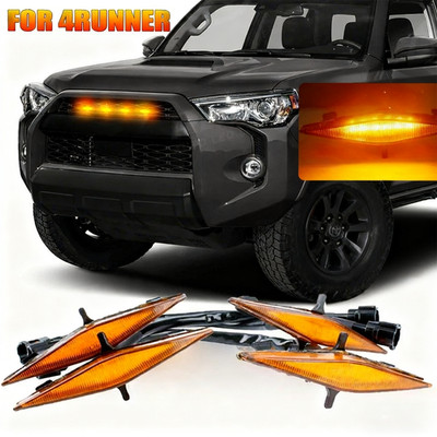 4PCS Raptor Style Amber Grille LED Lights For 2014-2021 Toyota 4Runner TRD Pro