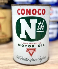 Vintage Conoco Nth Motor Oil Can Quart Empty