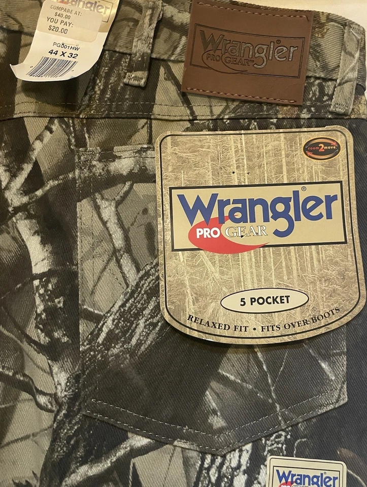 Wrangler Pro Gear Realtree Hardwood Camo Pants Mens Relaxed 44x32 Hunting New! - Image 4 of 4