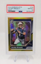 2024 Donruss Optic Jacoby Brissett Gold /10 PSA 10 GEM Patriots SSP Gold Prizm🔥