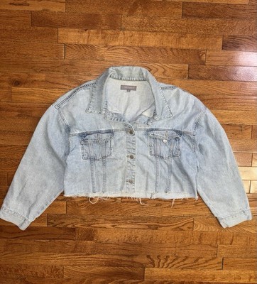 Justusa Women's Blue Cropped Denim  Jacket Size L
