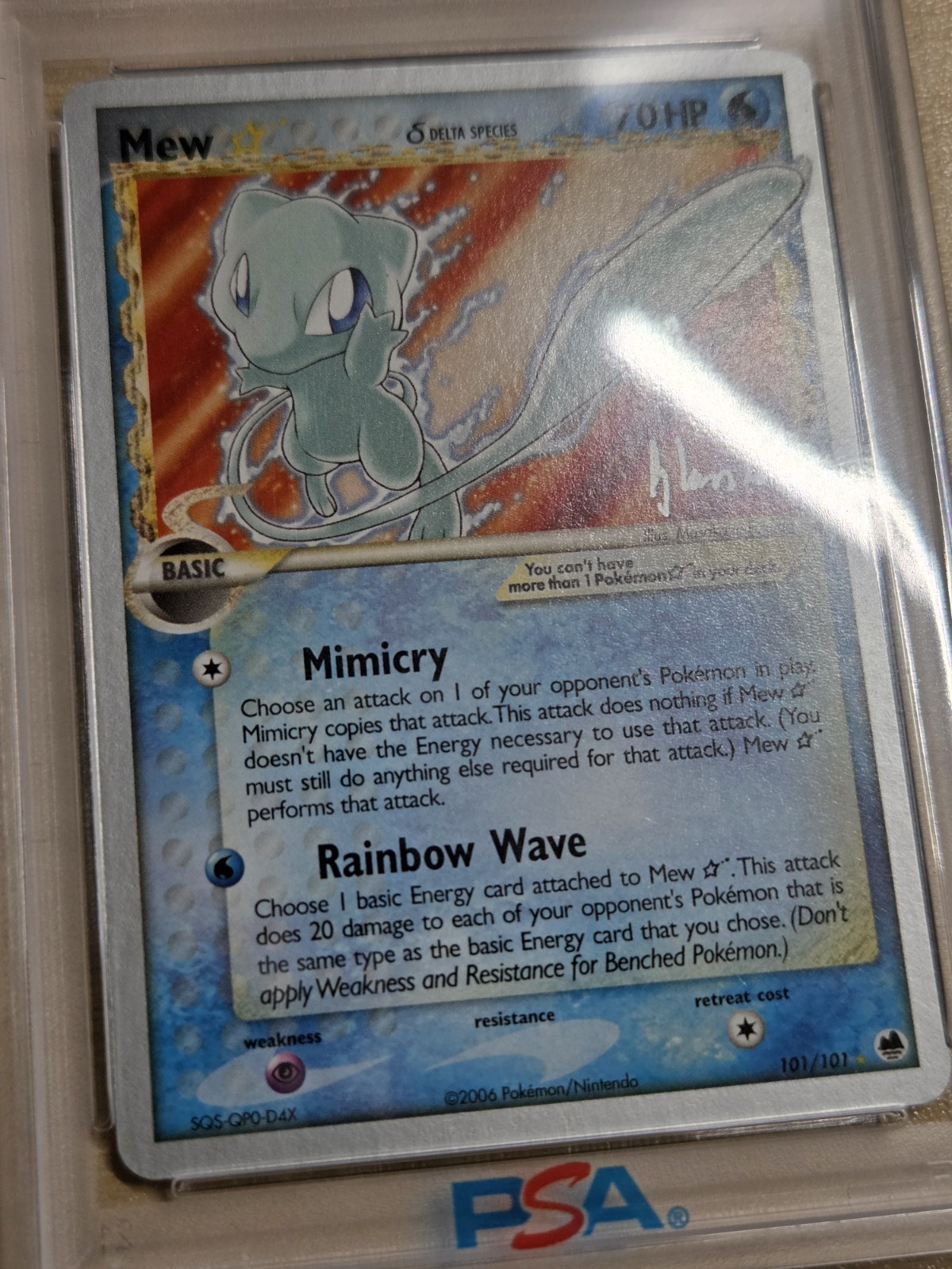 Pokemon Mew Gold Star 2008 World Championships Empotech Deck Promo #101 PSA 9 view 12