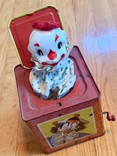 Vintage 1953 Metal Matty Mattel Clown JACK IN THE BOX NON-WORKING Display Only