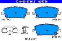 Bremsbelagsatz Scheibenbremse Vorderachse FüR Honda Civic Viii Hatchback