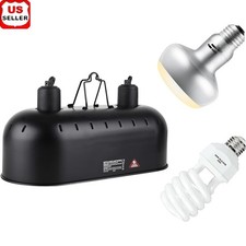 26W Reptile Heat Lamp UVB UVA Dual Switch Fixture Turtles Snakes Geckos New