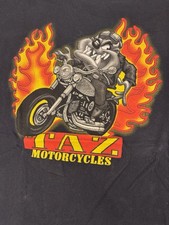 Tazmanian Devil Motorcycle Shirt Men s Medium Looney Tunes Taz UTRA RARE VTG
