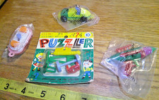 4 original VINTAGE keychain puzzles plastic p...