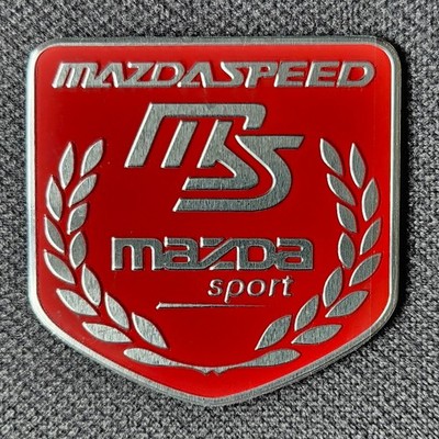 Aluminium Embleme MS MAZDA SPEED Badge Aufkleber für Mazda Rot