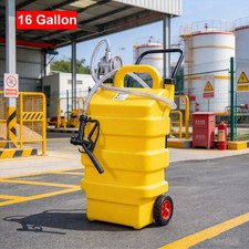 16 Gallon Portable Fuel Caddy Tank With 5 Gpm Manual Transfer Pump For Tractors 16 Gallon Portable Fuel Caddy Tank With 5 Gpm Manual Transfer Pump For Tractors