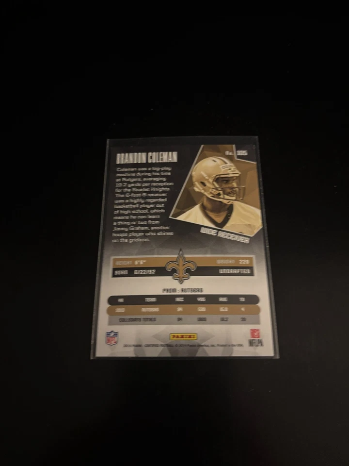 Brandon Coleman 2014 Panini Certified Red /249 RC Saints 105 - Image 2 of 2