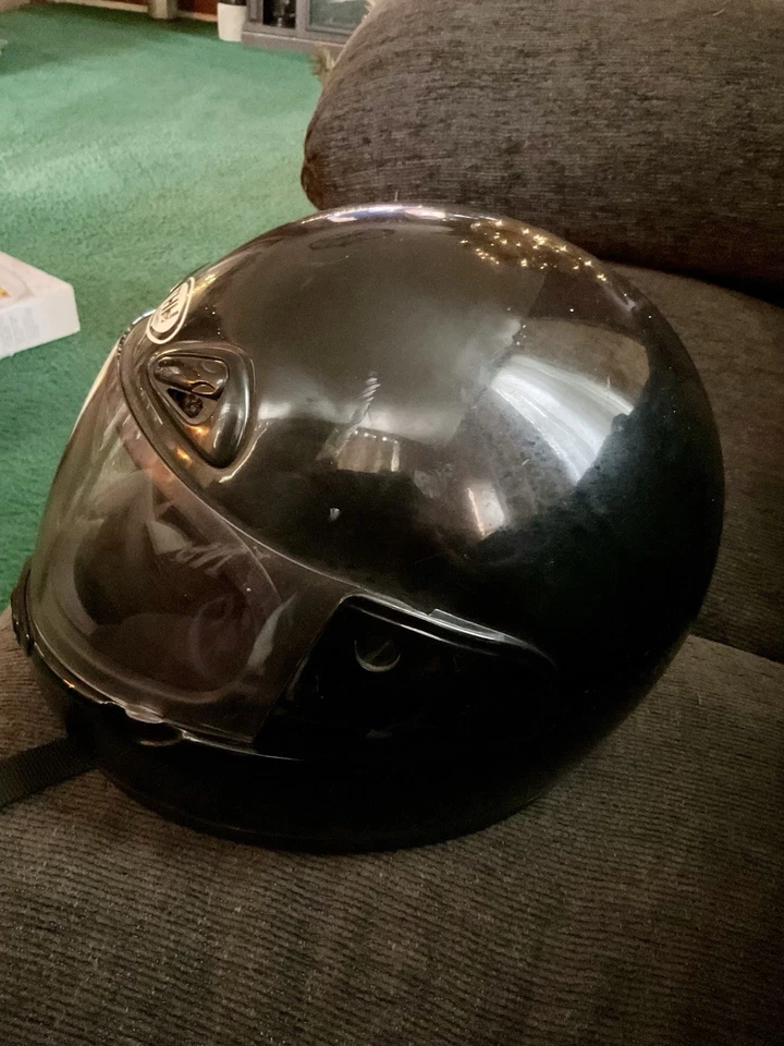 Casco de motocicleta THH visera protector aprobado por el DOT casco negro Foto 2 de 4