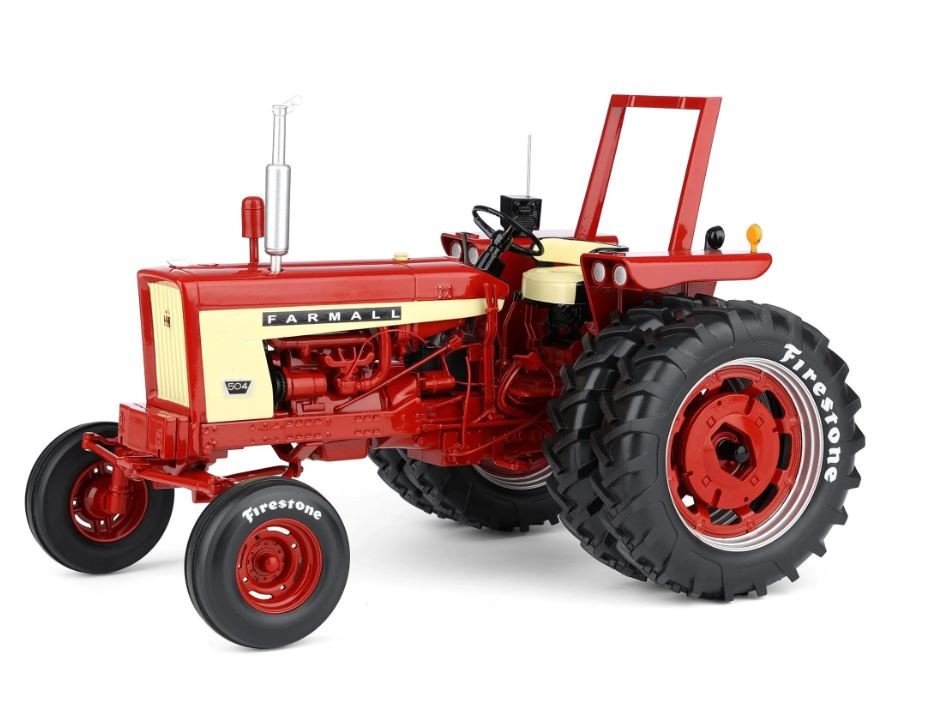 Miniature Farmall 504 de collection en métal injecté avec pneus Firestone