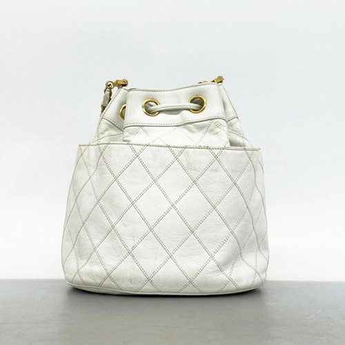 6eb1013 k CHANEL Shoulder Bag Bicolor Chain Shoulder Leather White Gold Hardware - Picture 3 of 15