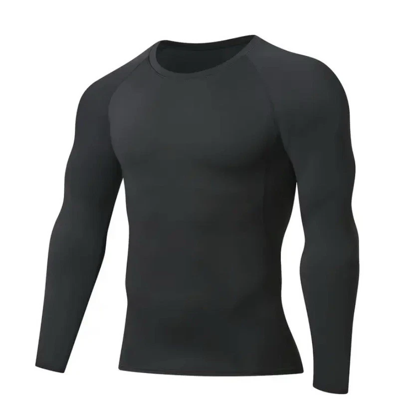 Compression Shirt Long sleeve Gym Sportshirt Basic Tops Herren T Shirt - Bild 1 von 1