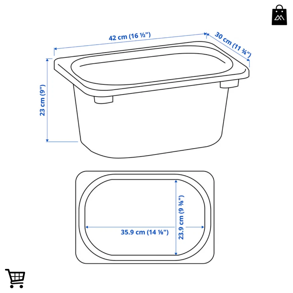 TROFAST Storage Box 42x30x23cm Multi-Colors Kids Toy Tub Bin Container Organizer - Image 2 of 2