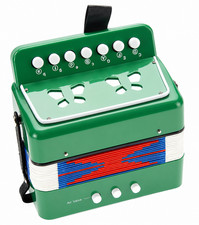 Kids Accordion 10 Buttons Keys Musical Instrument for Children Green
