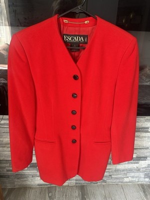 VINTAGE Escada by Margaretha Ley - Vibrant Red Single-Breasted Blazer - Size 40