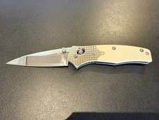 SOG Facet Folding Knife CT -02 VG10 Steel Blade, White Micarta Handles, Arc-Lock