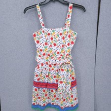 Eliza J Floral Tiered Stretch Cotton Multi Tie Waist Sundress Womens Size 6P