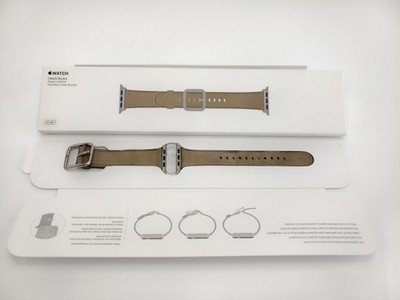 Authentic Genuine Apple Watch Classic Buckle Taupe Leather 42mm OEM In Box